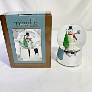 TOWLE SILVERSMITHS Snowman Snow Globe‎ 12 Days Of Christmas MUSIC MACY SILVER